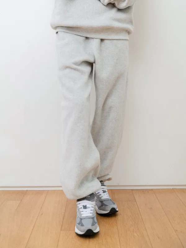 Teddy fleece pants_melange oatmeal