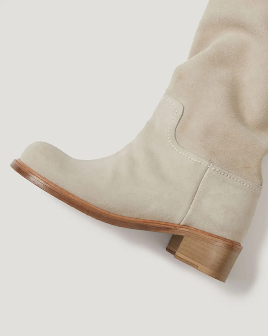 플레따 [Exclusive] flétta Handmade Real Cow Suede Boots_Cream 상품 이미지 2