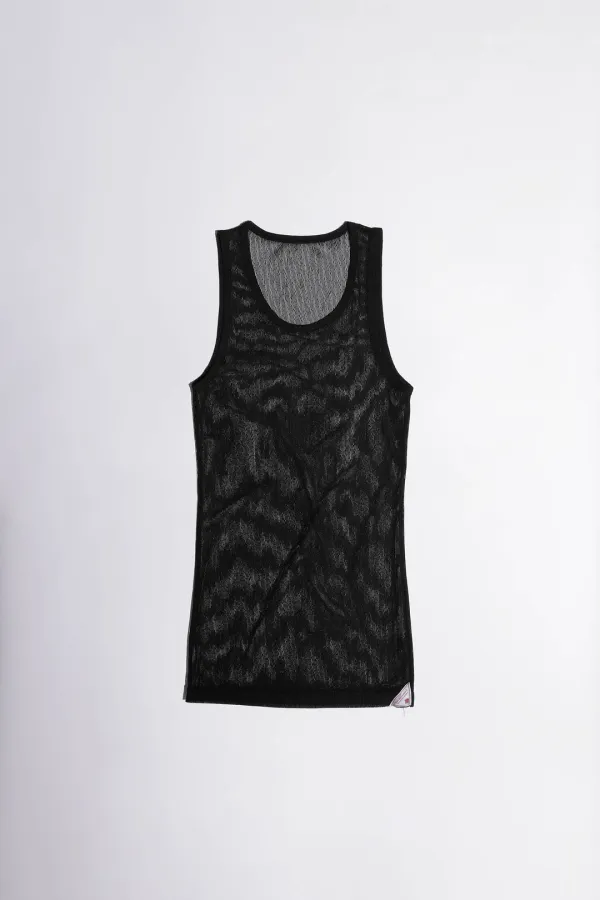 Classic Sleeveless Top Sheer Black