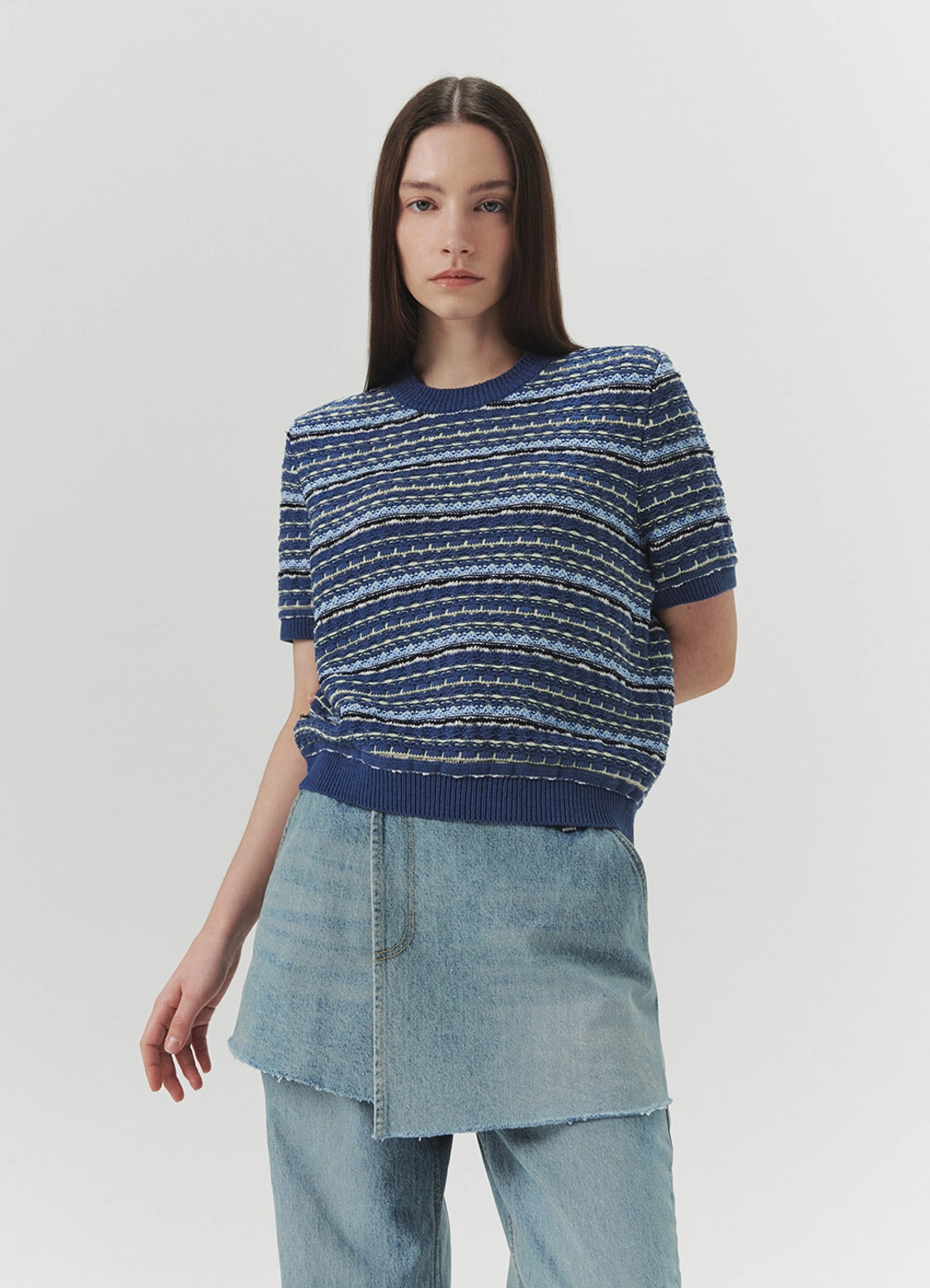 르바 Tweed Jacquard Round Knit - Dutch Blue 상품 이미지 2