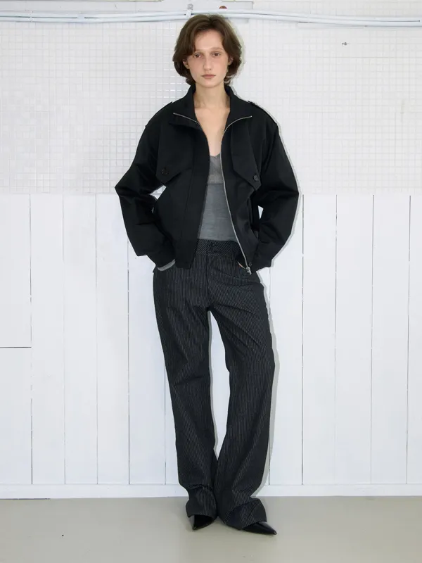 Trench Bomber Jacket [Black]