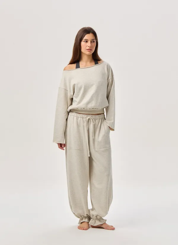 Ame jogger pants_Oatmeal Melange