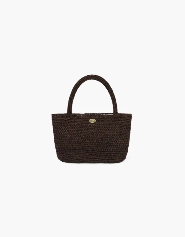 raffia bag (mini-tote) - brown