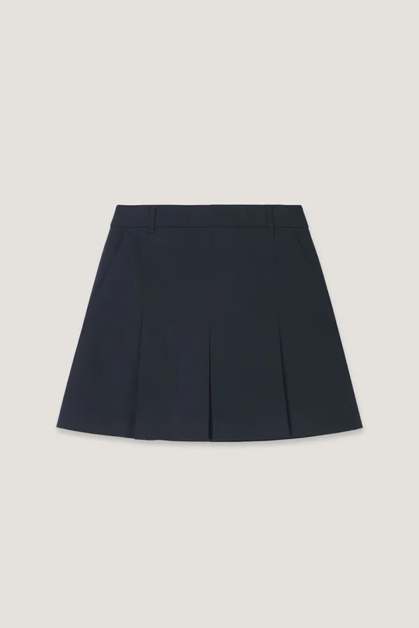크론보르 턱 미니 스커트 (Navy)