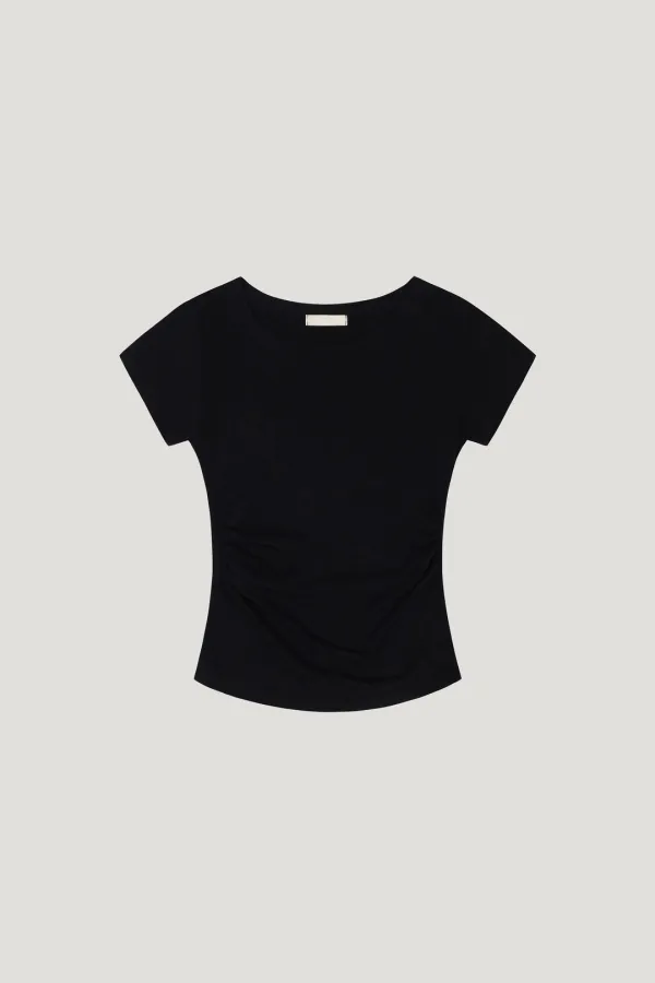 Clair Draped T-shirt (Black)