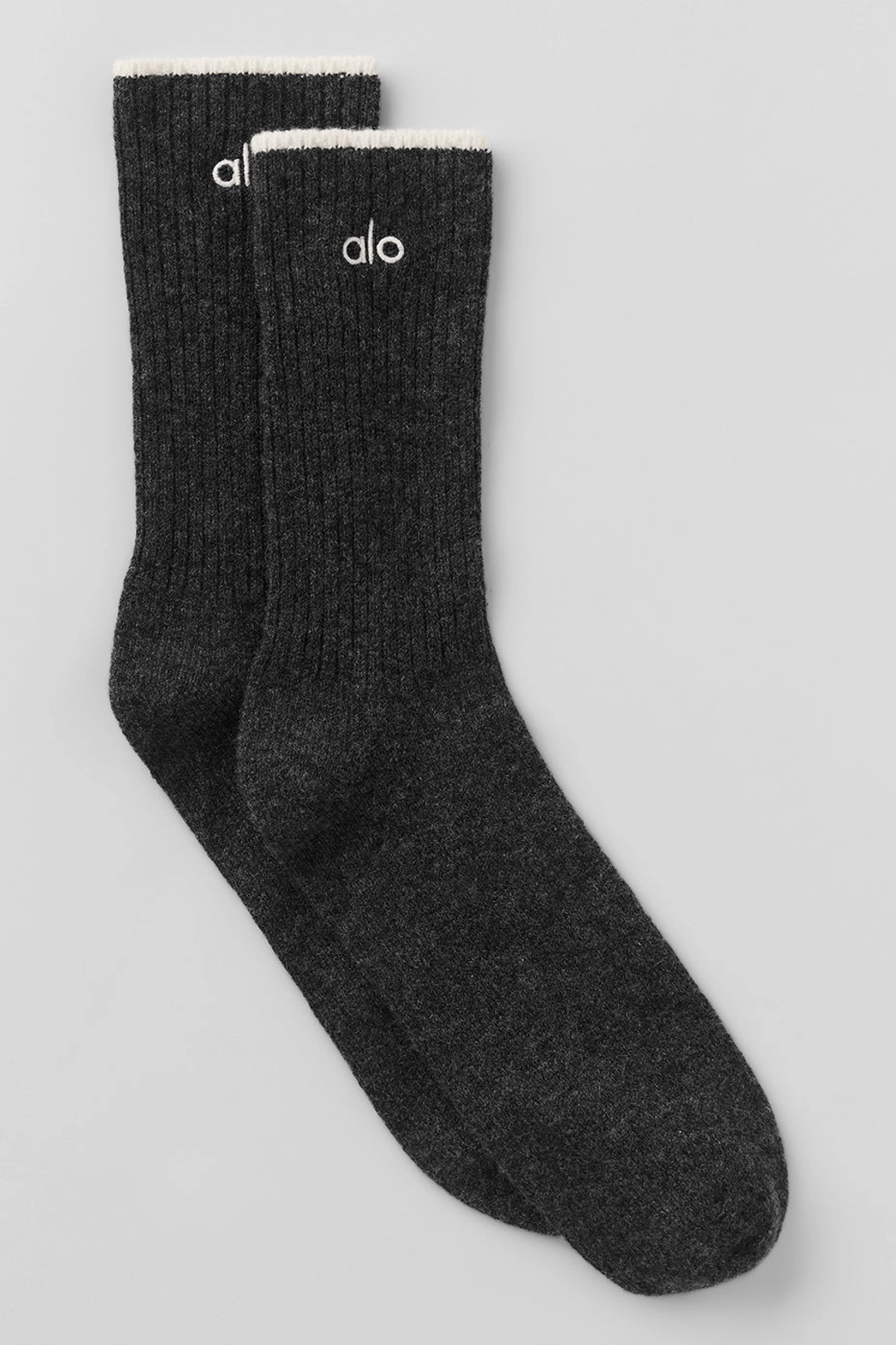 알로요가 Unisex Wool Cashmere Light Frosted Sock - Dark Slate Grey/Ivory 상품 이미지 1