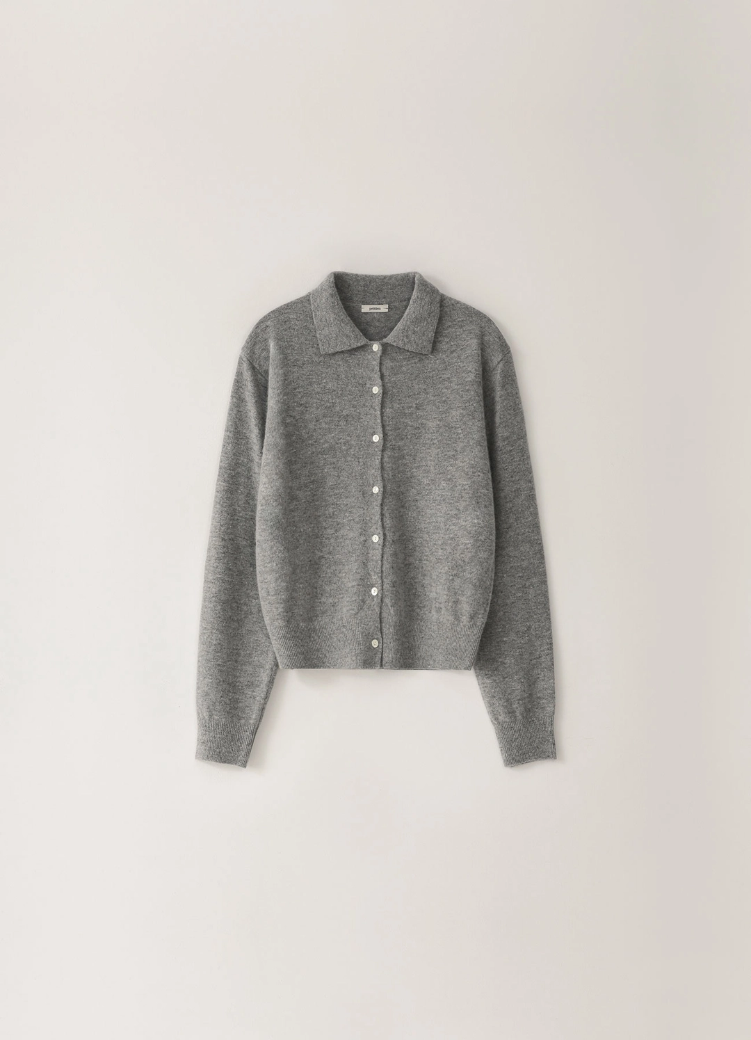 페블엠 Collar Knit Cardigan - Gray 상품 이미지 1