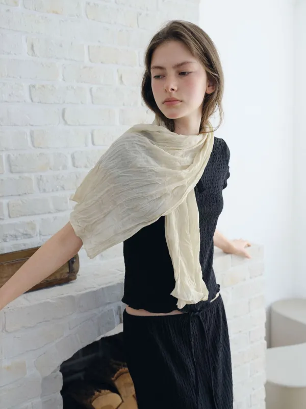 Wrinkle Chiffon Scarf (Lemon)