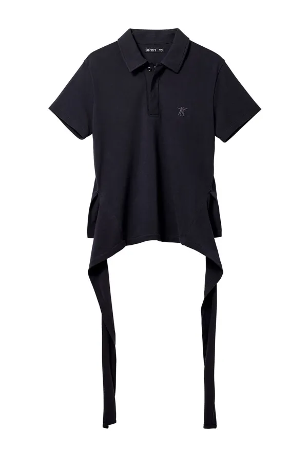 TRIM POLO T-SHIRT, CHARCOAL