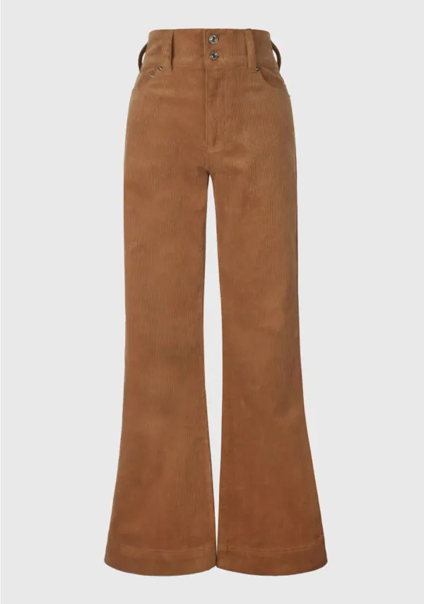 Corduroy High Bootscut Pants Camel