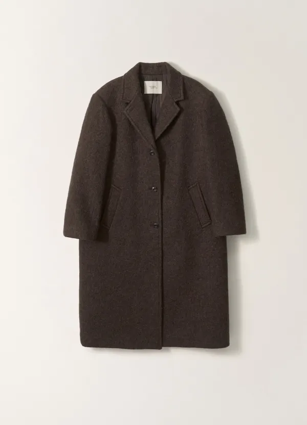 Nocturne single wool coat (Truffle brown)