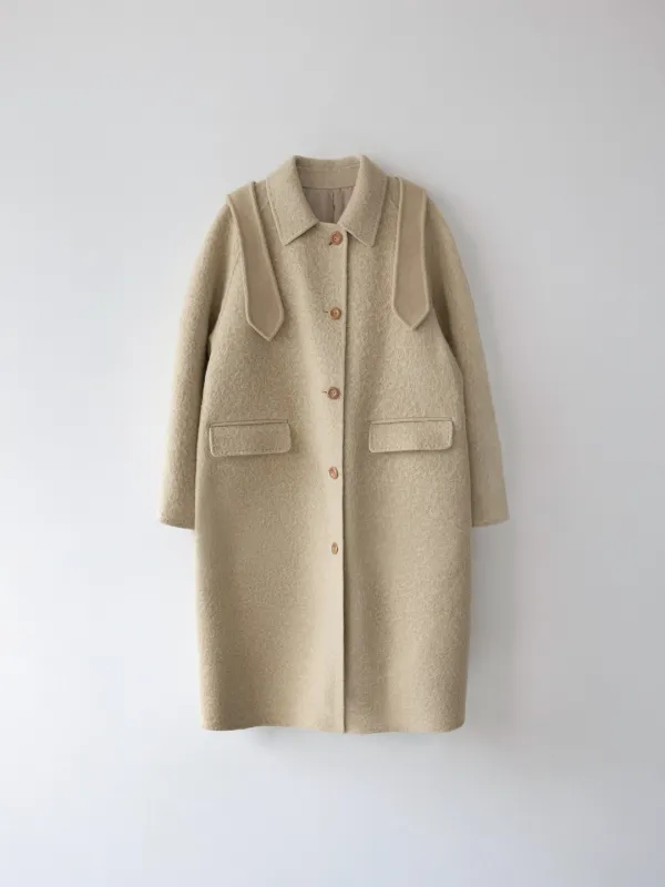 Alpaca Handmade Hoodie Coat  (Butter)