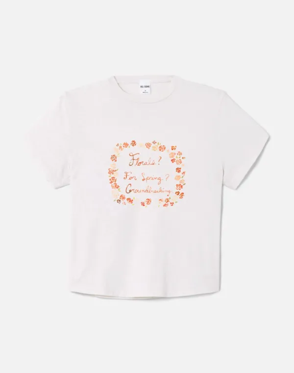 1950s Boxy Tee Florals - Vintage White