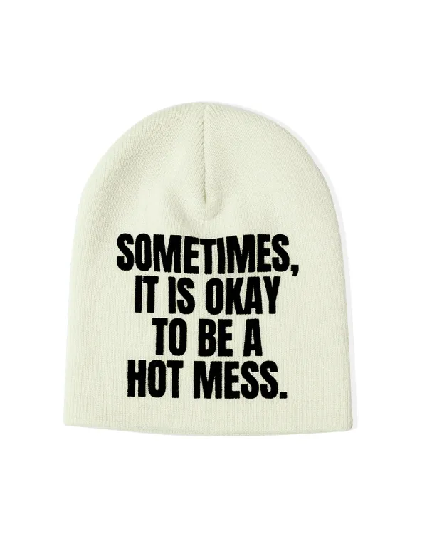LETTERING BEANIE, IVORY