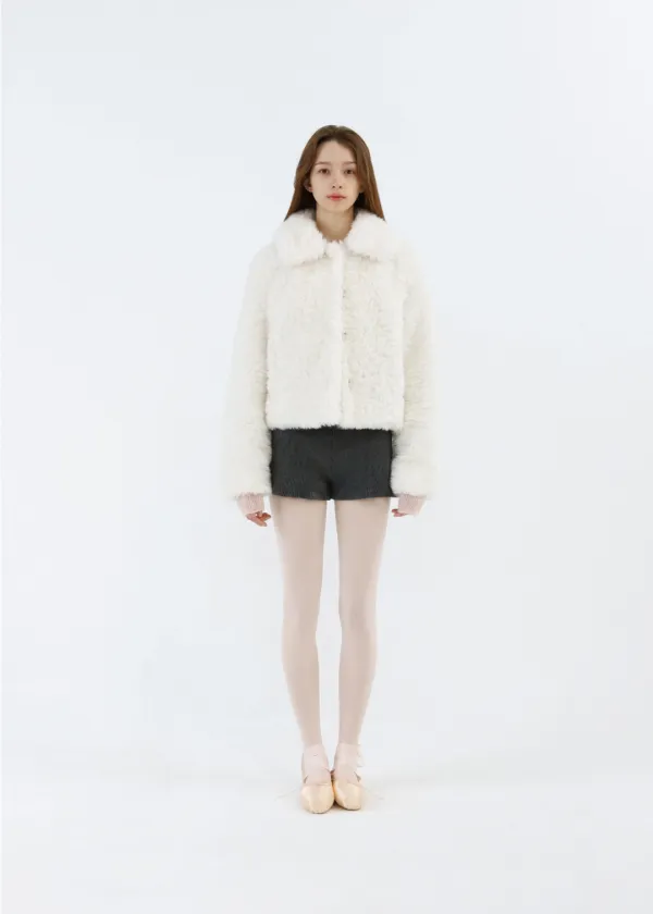 Fluffy Soft Fur Jacket(Cream Beige)