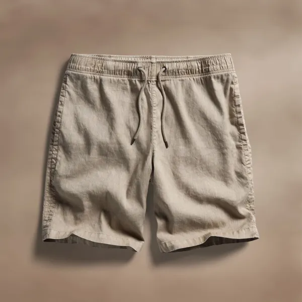 Linen Blend Jogger Short - Overcast Pigment
