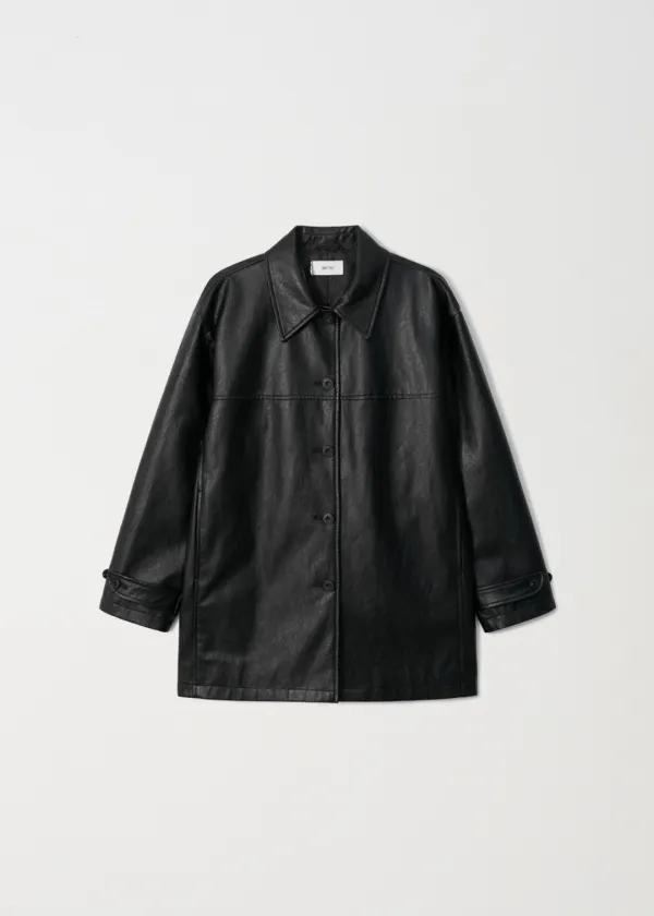 Odeon Leather Car Coat_Black