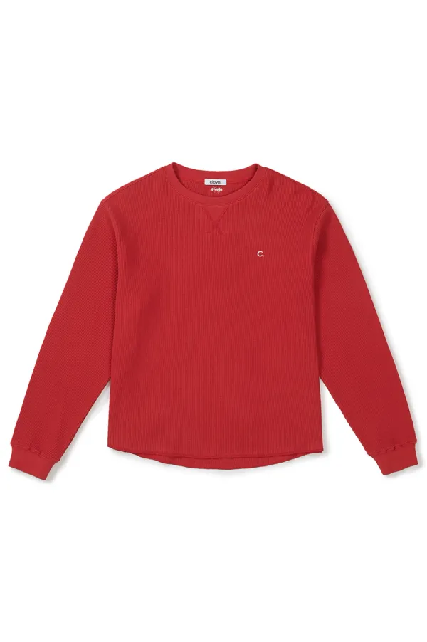 [26SS clove] Waffle Basic T-Shirt (Red)