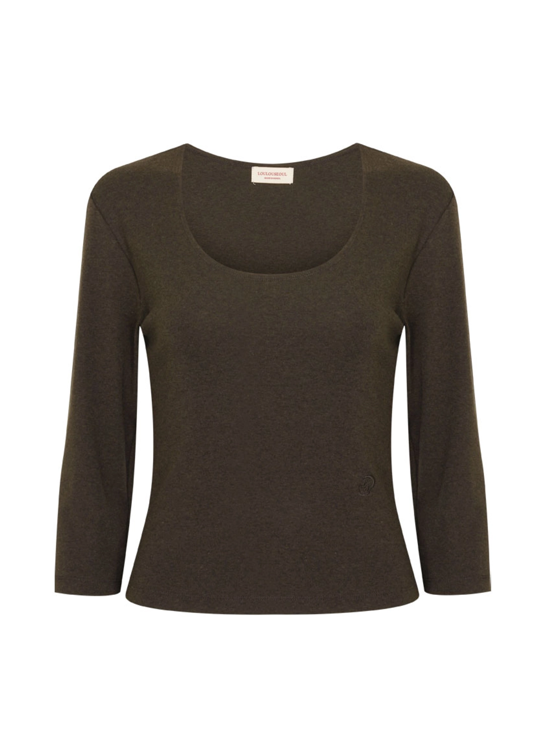 루루서울 Basic 3/4 Sleeve T-Shirt (Brown) 상품 이미지 3