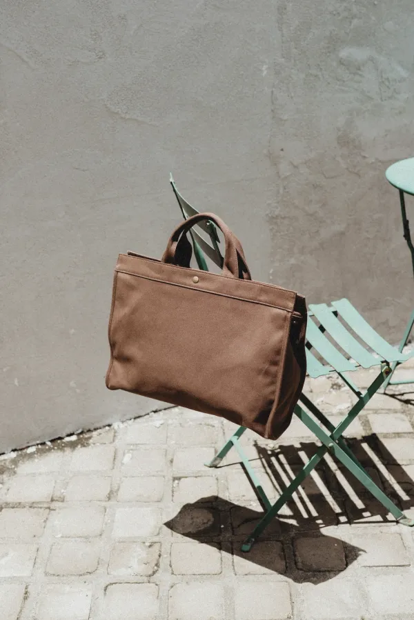 29129_Brown canvas tote bag