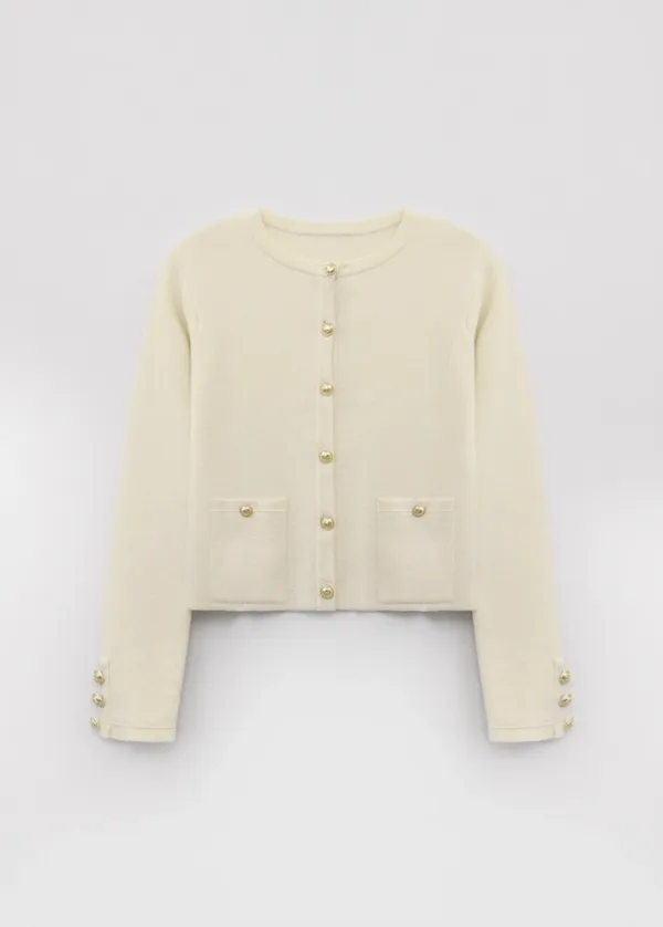 The CHIX - 26FW 메르시 울 니트 자켓 - Cream