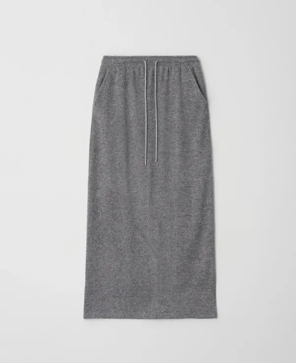 [6차] [5/26 예약출고] Pile Jersey Maxi Straight Skirt_MELANGE
