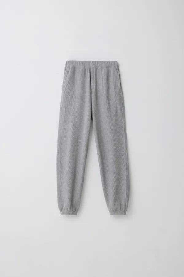 Waffle Jogger Pants_Melange Gray
