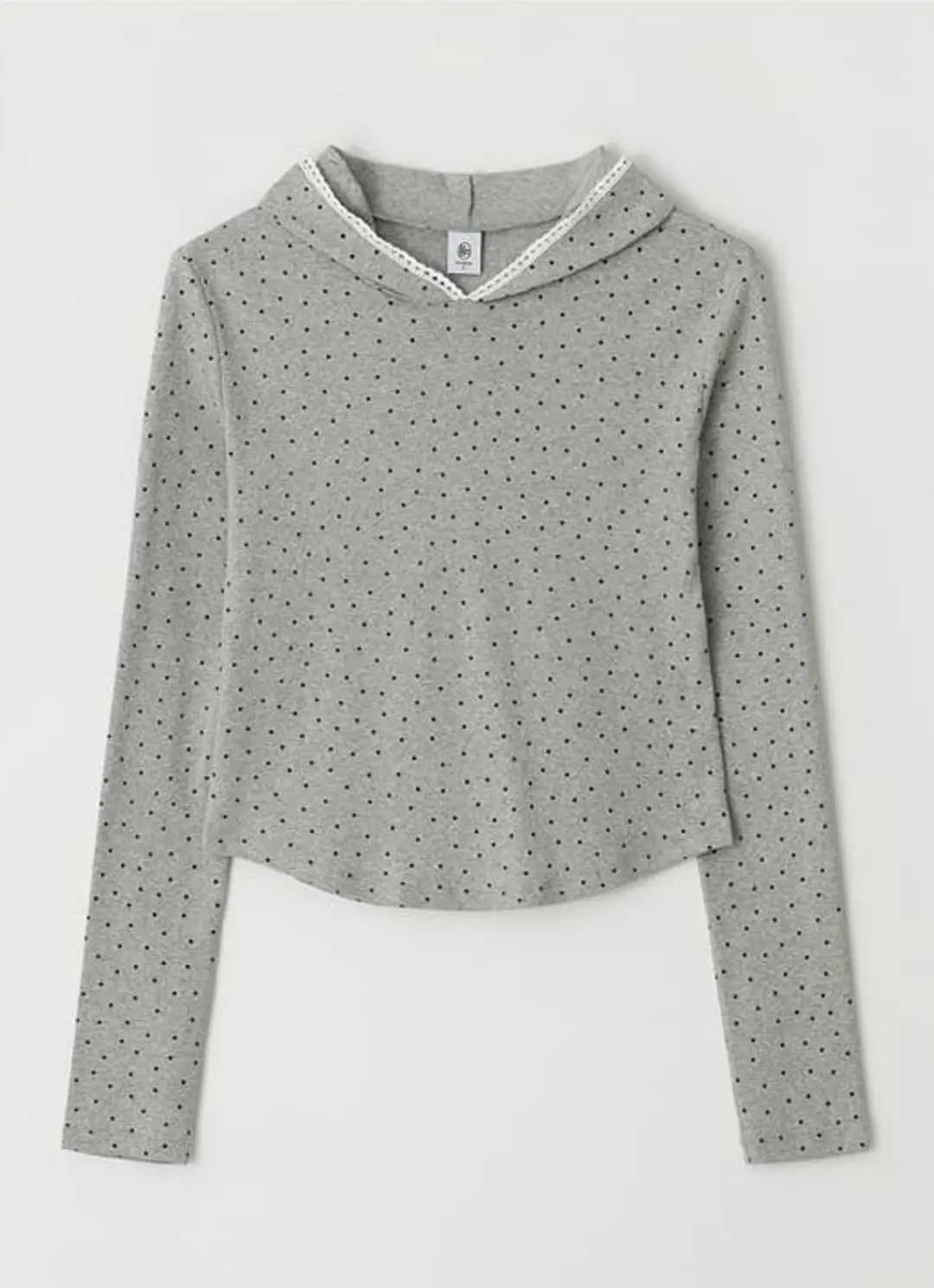 론론 LACE HOODIE SLIM LONG SLEEVE GREY STAR 상품 이미지 3
