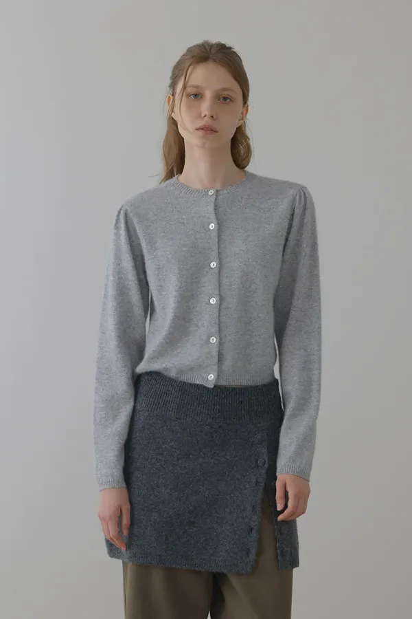 marion raccoon cardigan_light gray
