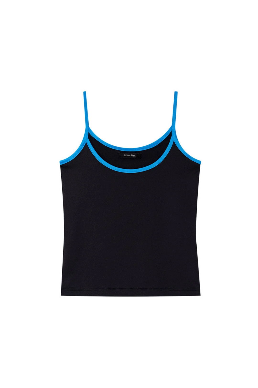 투머치택스 CONTRAST BINDING SLEEVELESS TOP (BLACK) 상품 이미지 1