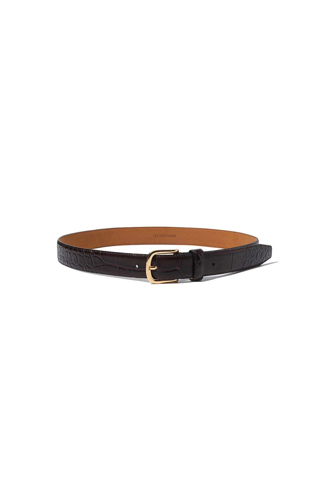 르917 CROC-EFFECT LEATHER BELT [BROWN] 상품 이미지 2