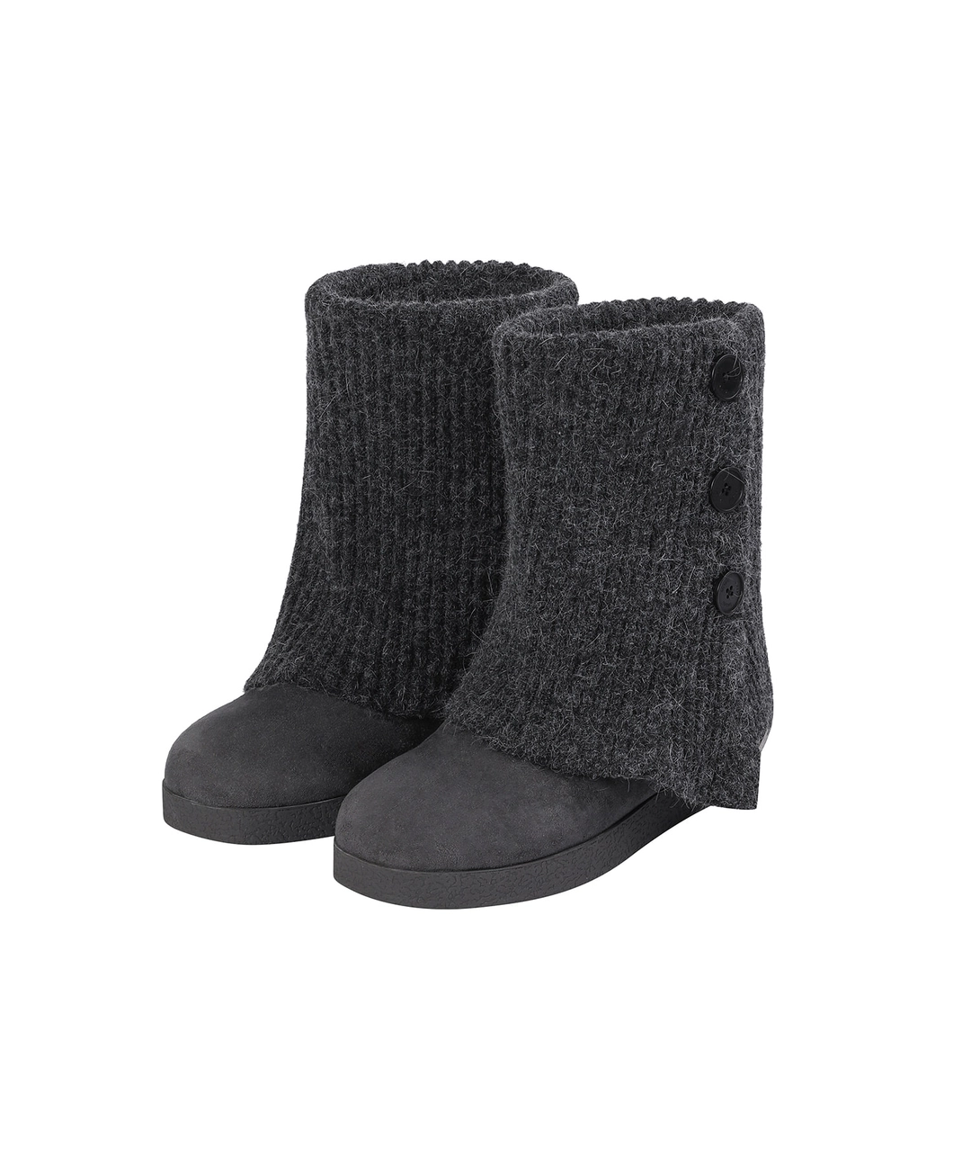 미세키서울 [9월 21일 발매] Button knit Warmer Boots CHARCOAL 상품 이미지 1