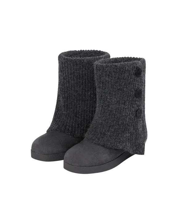 [9월 21일 발매] Button knit Warmer Boots CHARCOAL