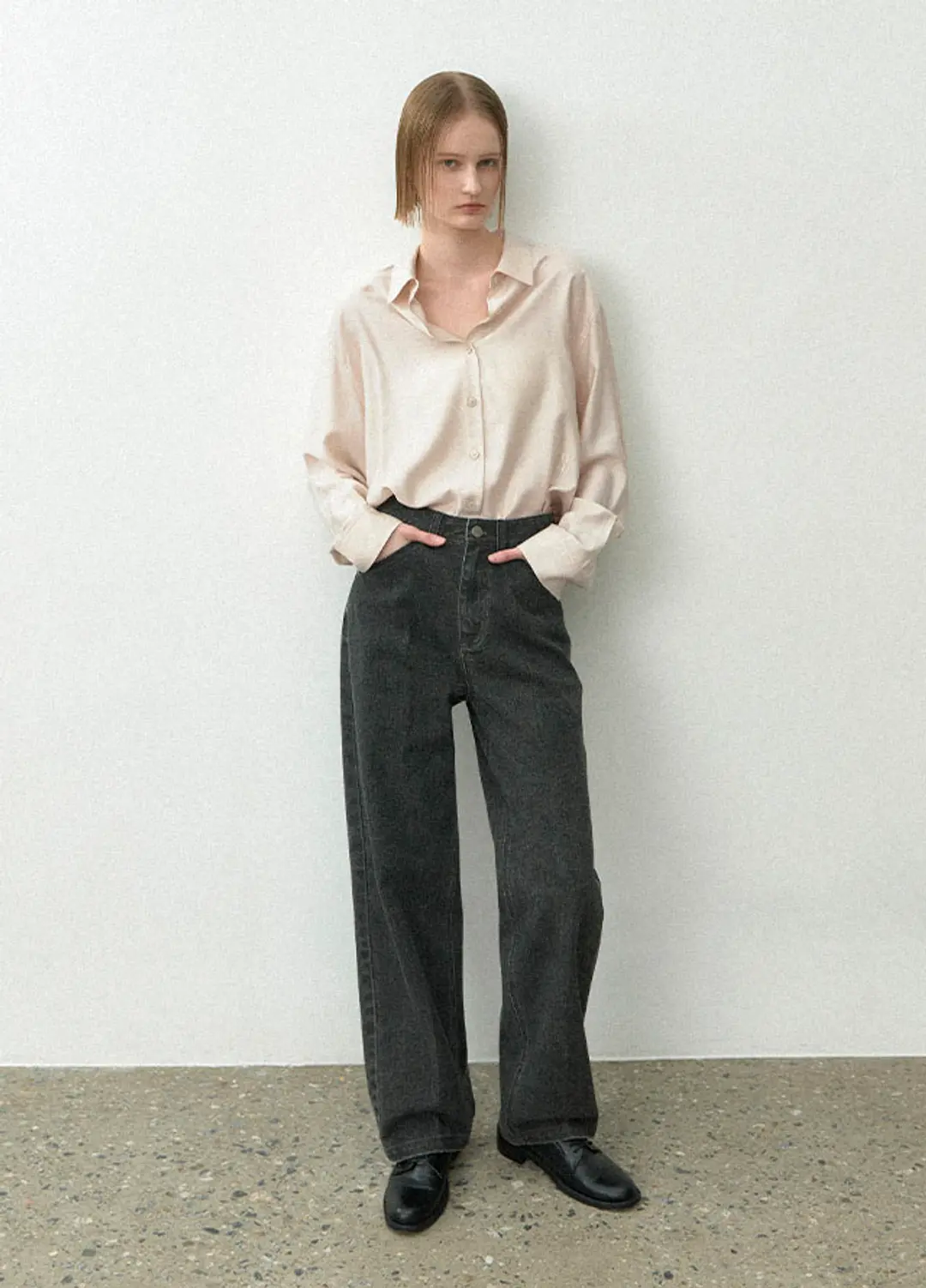 아뜰리에 나인 (BL-4294)ESSENTIAL SILKY TUCK SHIRT 상품 이미지 1