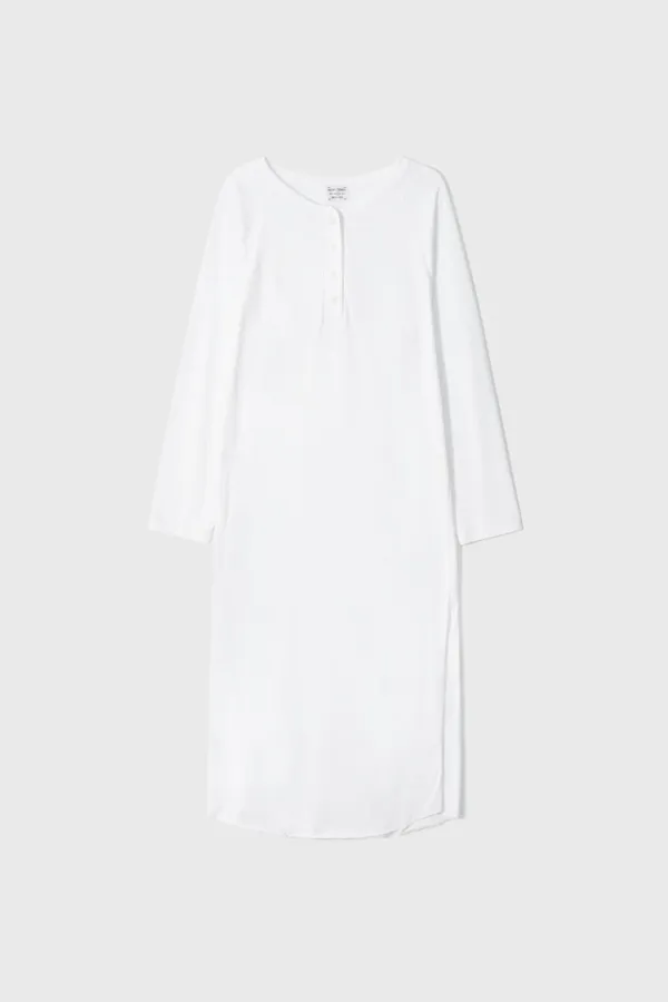 Henley Jersey Dress (White)