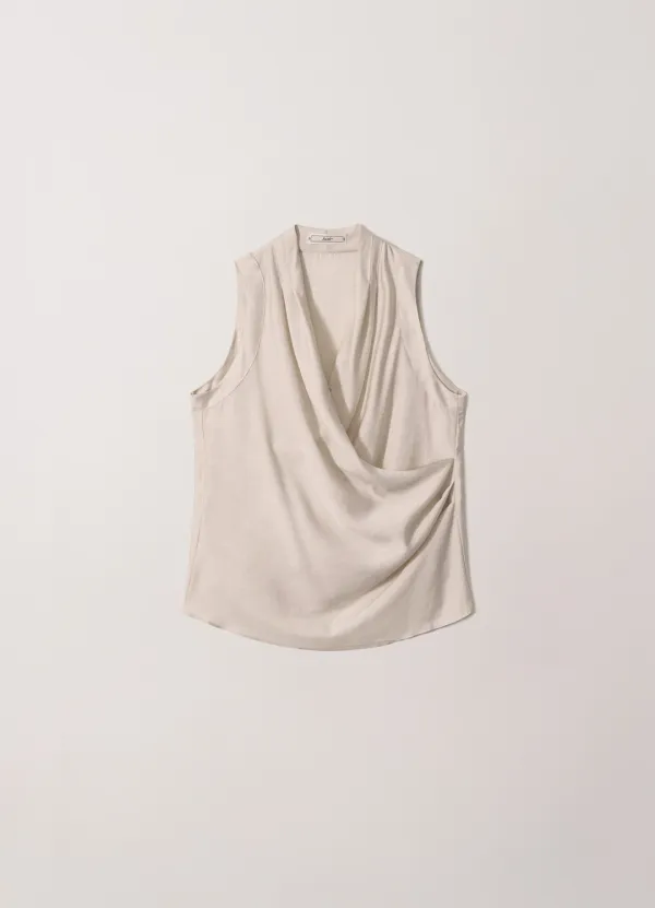 2nd / Marian Fluid Halter Blouse (Light Beige)