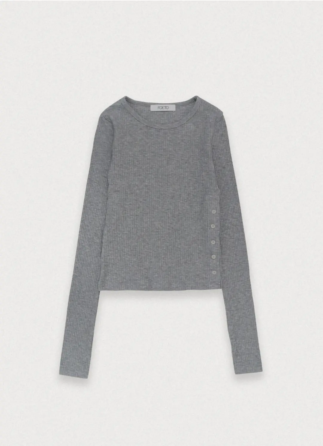 포에토 KNITTING BUTTON TEE - GREY 상품 이미지 3
