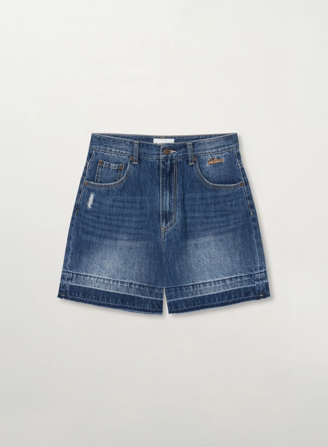 세터 (W) Gabon Wide Denim Shorts - Blue 상품 이미지 1