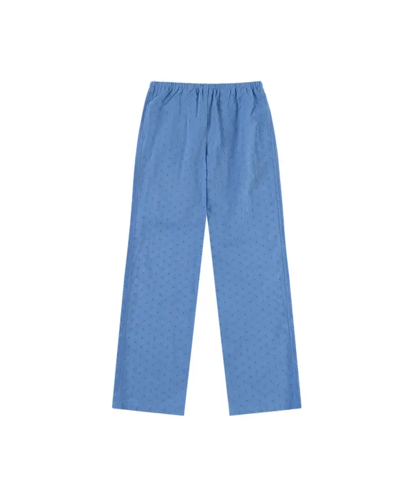 P3301 플라워 엠브로이더리 팬츠_Cobalt blue