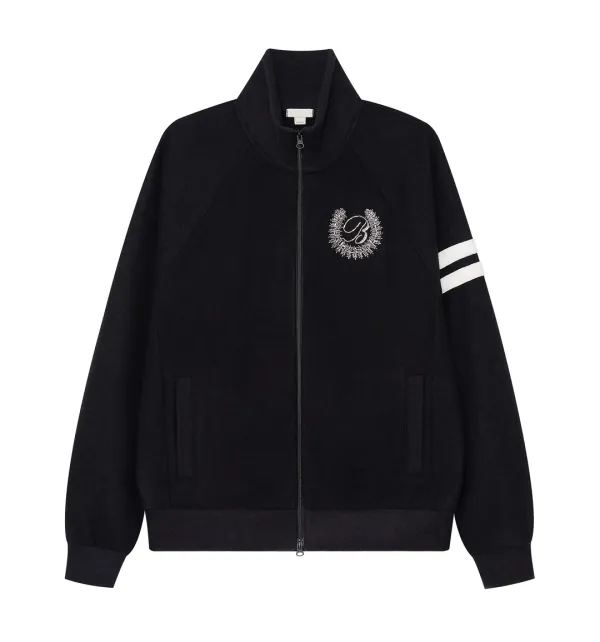 Beaded knit zip-up (Black)