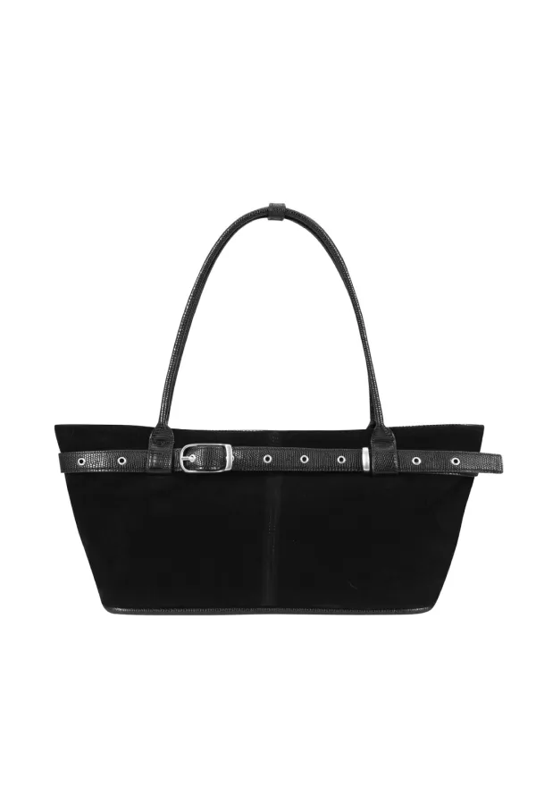 [2차 재입고] 벨티드 보트 백 belted boat bag (suede black)