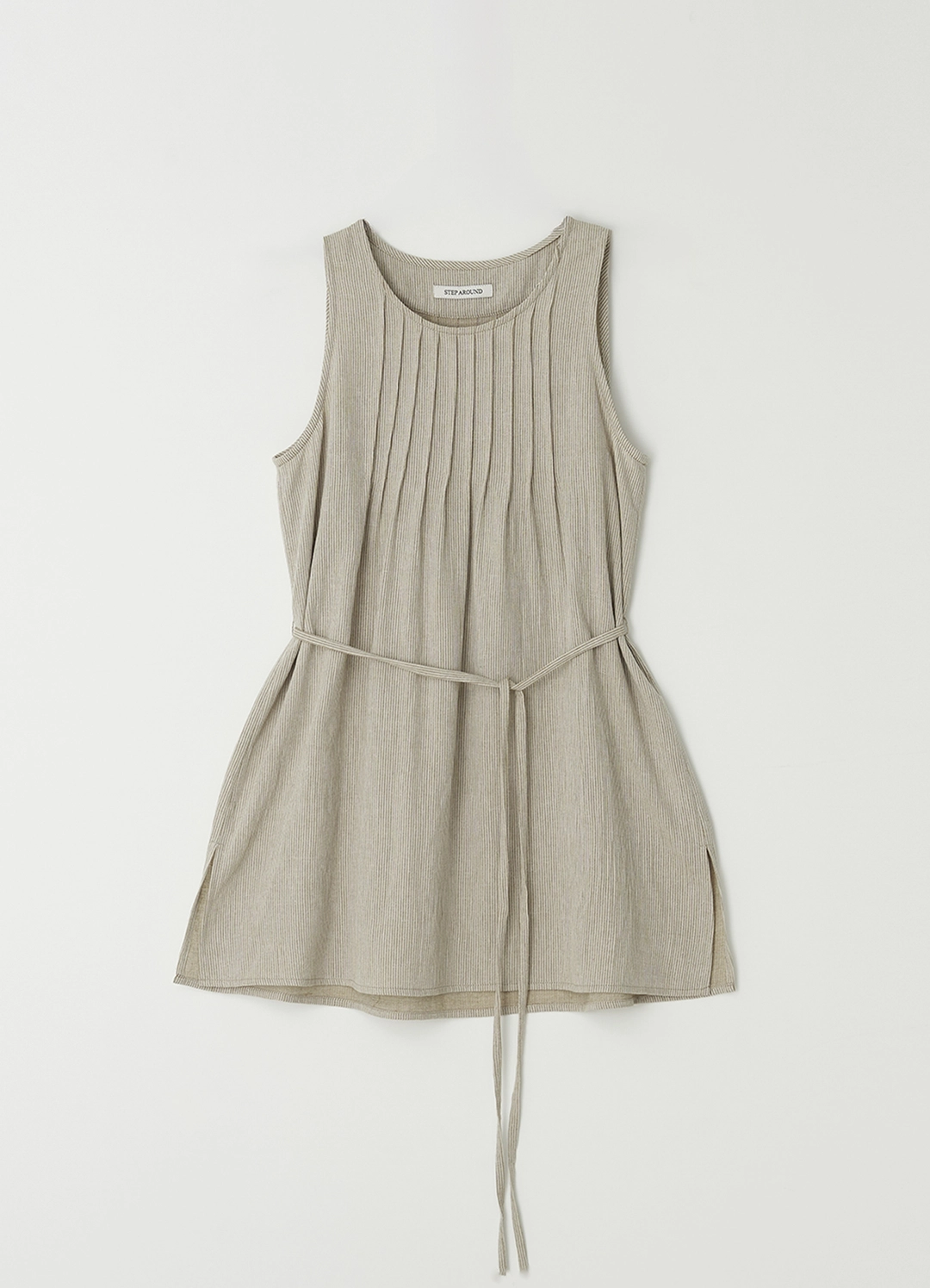 스텝어라운드 Tucked strap tunic blouse_BEIGE 상품 이미지 3