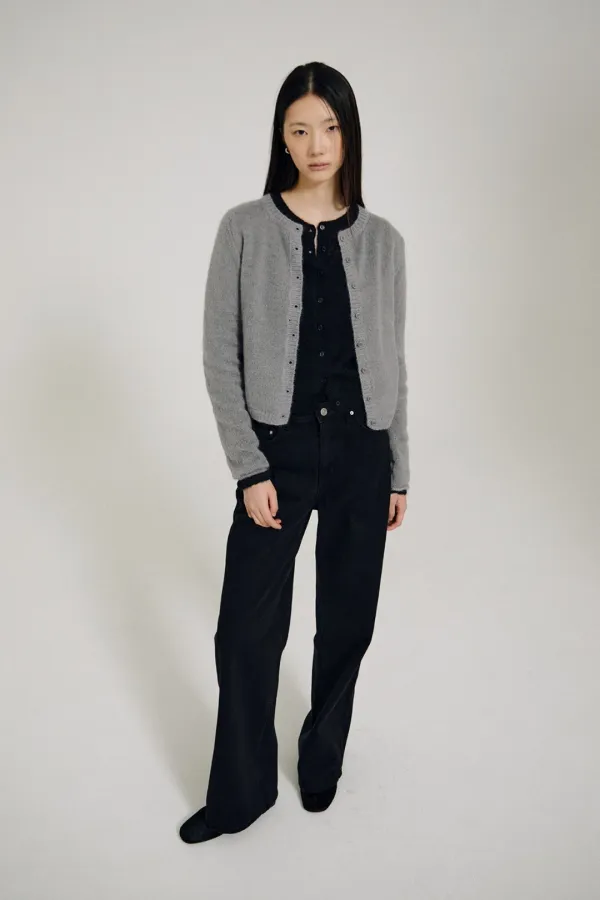 Brea Kid Mohair Cardigan (Gray)
