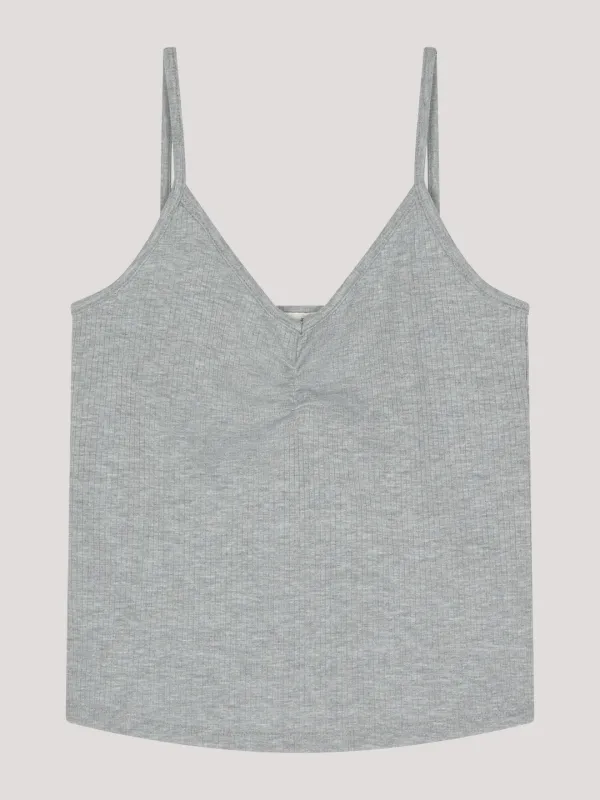 [6th] Shirring sleeveless t_gray