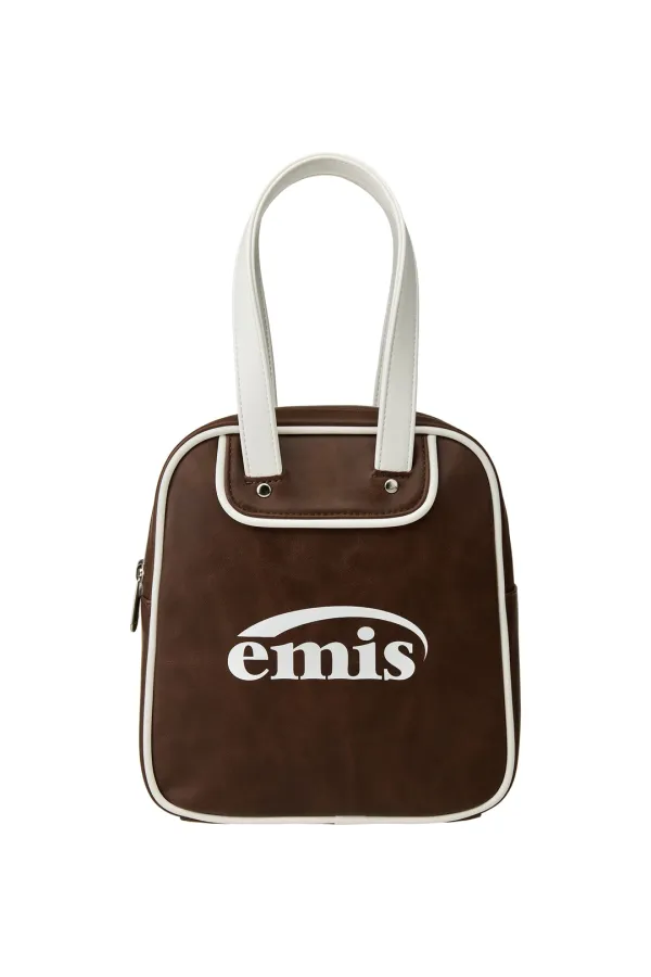 VINTAGE SQUARE BOWLING BAG-BROWN