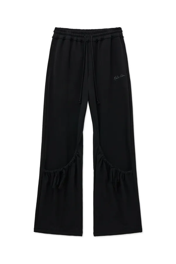 DRAWSTRING POINT SWEATPANTS IN BLACK