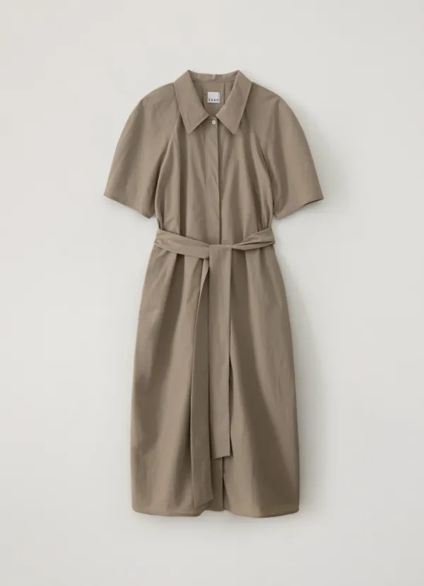 Raglan Shirt Dress (Beige)