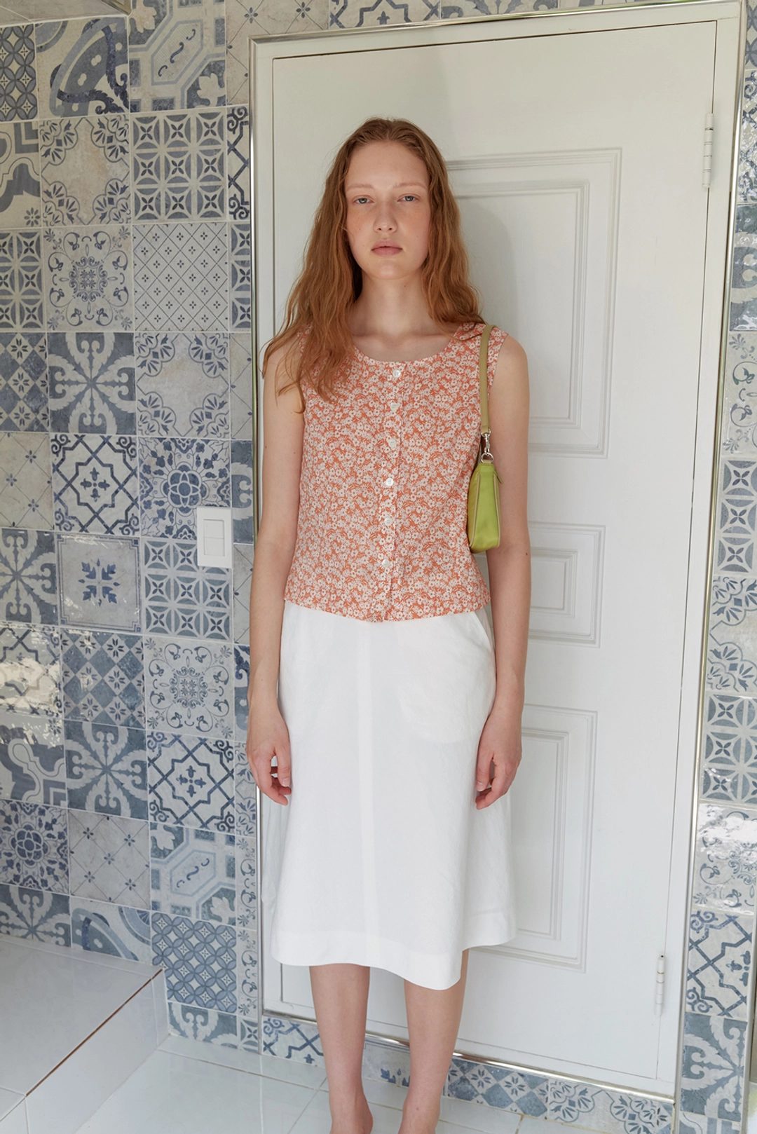엘오61 Pia Sleeveless Top in Papaya 상품 이미지 1