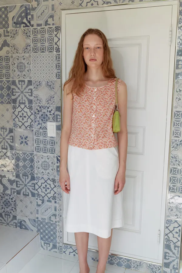 Pia Sleeveless Top in Papaya