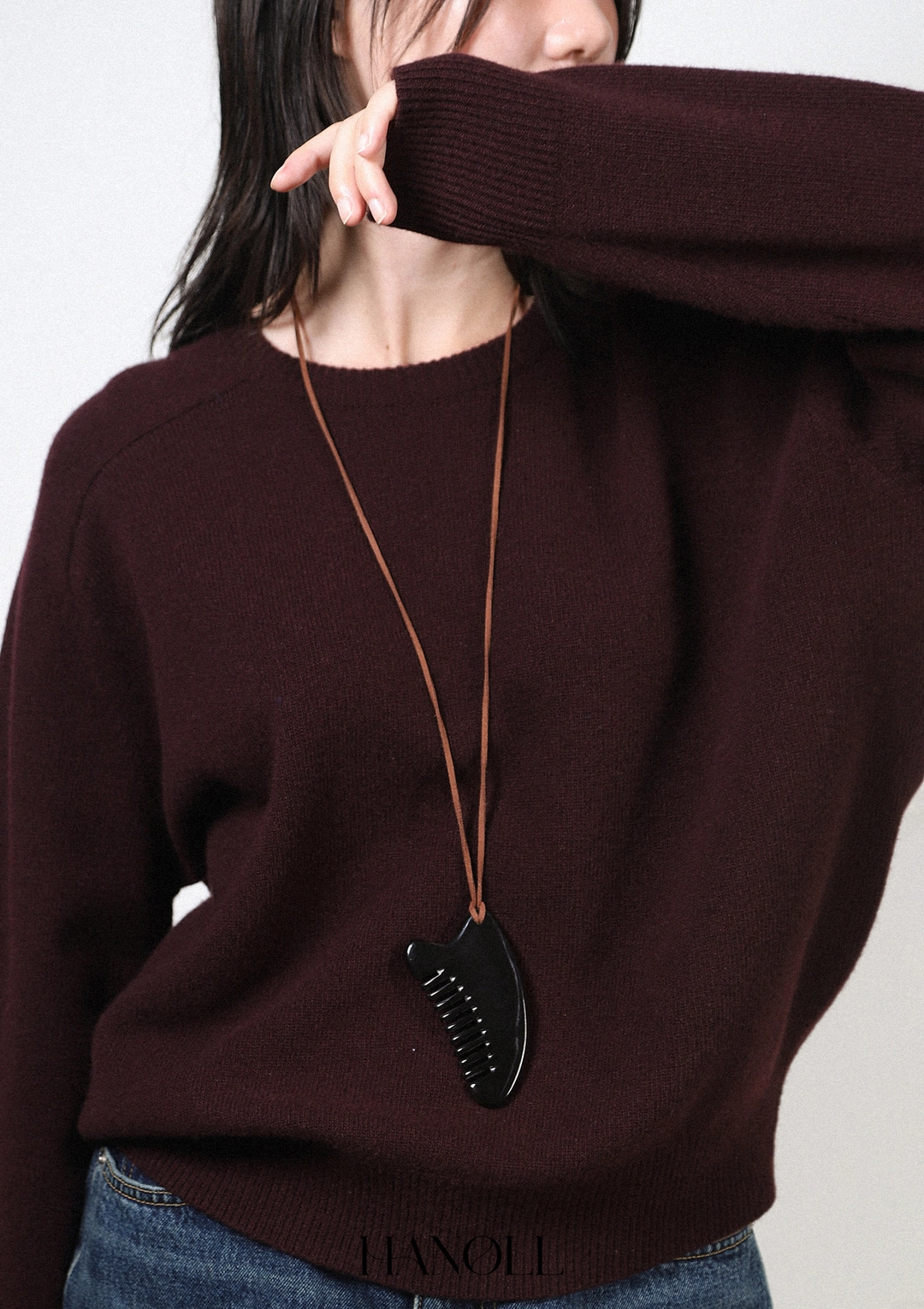 한올 Music Round Knit (Burgundy) 상품 이미지 2